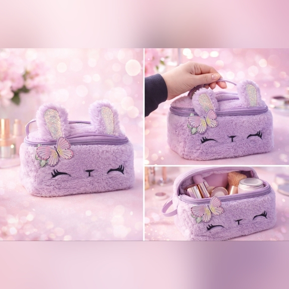 Claire's Handbags - Claire's Purple Bunny Plush Bag